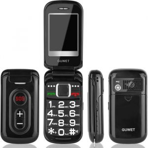 Guwet Téléphone Portable Senior Clapet Débloqué avec Grandes TouchesBig Bouton SOSBasique Telephone Mobile pour Personne Agée
