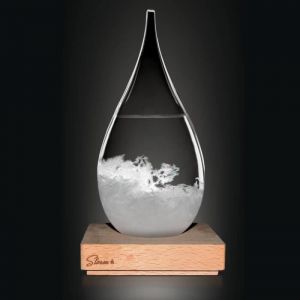 Barom&egrave;tre Temp&ecirc;te - Cadeau Maestro Bois Naturel Et Blanc