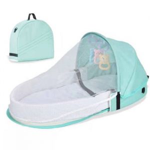 Berceaux pour b&eacute;b&eacute; lit bionique moustiquaire berceau pliable tour de lit nid de voyage ext&eacute;rieur panier de couchage - Vert -