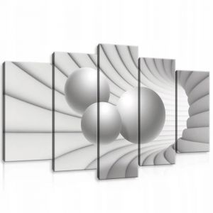 Impression sur Toile 5 parties 3D Effet Tunnel 100x60 cm XXL Tableau D&eacute;coration Murale Intiss&eacute;e pour Salon Chambre pret a accroche