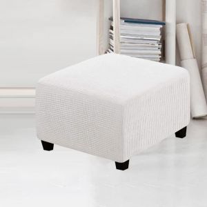 Housse de Pouf carrée Housse de ottomane Extensible Housse de Tabouret de Rangement Pliant carré Housse de Repose-Pieds