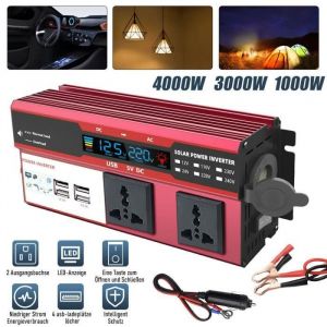 1000W puissance de crête convertisseur de tension 12V - 220V inverter 2 AC 4 USB onduleur