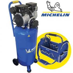 Compresseur dair Vertical Silencieux Michelin MVX50-1 SILENT &ndash; 50 L &ndash; 1 CV + SACOCHE