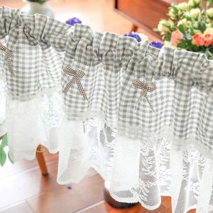 Rideaux transparents rideaux de caf&eacute; de ferme rideaux &agrave; &eacute;tages traitements &agrave; carreaux courts en coton