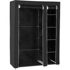 Penderie souple - Mobi - Armoire de rangement garde-robe pliable en tissu non-tiss&eacute; - Noir