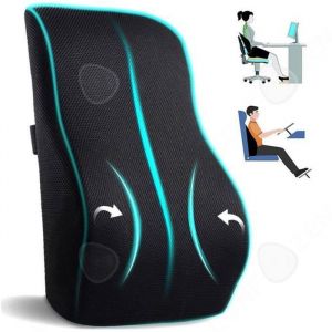 Coussin voiture conducteur 45x40x13cm support lombaire de voiture en mousse &agrave; m&eacute;moire de forme dossier ergonomique siege coussin