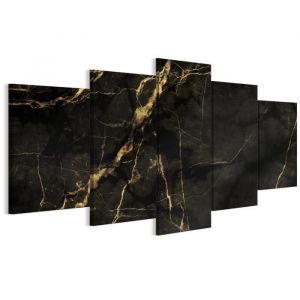 Tableau Decoration Murale - LUMASOUL - 9-2-1-0-2-2-11-5 - Glam Motif - 5 parties - Noir - 100x50 cm