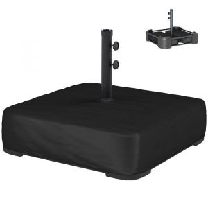 Pied de parasol - Outsunny - avec Housse - remplir 80 kg sable ou 90kg sable humide- pour m&acirc;t de &Oslash; 48 mm - 78 x 78 x 40 cm - noir