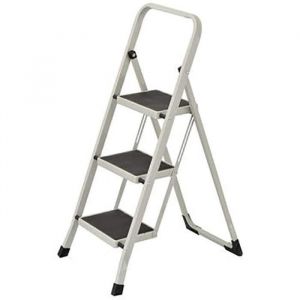Escabeau en Acier De 3 Marches Tabouret Marche Pied Pliant L46 x l71 x H104 cm Echelle avec Pieds Anti Dérapant Max 150Kg (3 m[37]