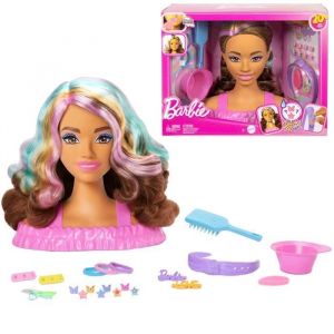 Tête à coiffer - AUTREMENT - Barbie brune - 23 accessoires - Pour enfants de 3 à 10 ans - Rose