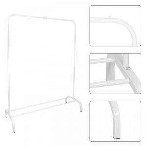 Penderie v&ecirc;tement robuste en m&eacute;tal-MENGDA-Avec etag&egrave;res &agrave; chaussures-Pour chambre dressing et entr&eacute;e-Blanc