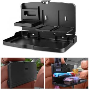 Organisateur de Voiture Organisateur Tablette Siege Arriere Plateau de VoyageRangement Siege Voiture Table avec Porte-Gobelet