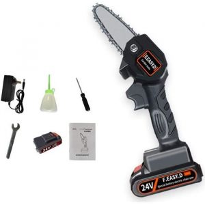 Mini tron&ccedil;onneusetron&ccedil;onneuse &eacute;lectrique sans fil de 4 pouces rechargeables&eacute;cateur Scie &agrave; cha&icirc;ne pour la coupe de bois de branche