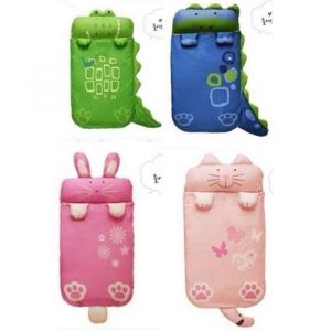 Sac de Couchage Enfant Cotton Enfant avec Oreiller Sac de Couchage 140*60cm (Crocodile Vert) Convient aux enfants jusqu' &agrave; 115