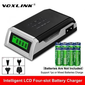 chargeur de batterie Intelligent avec écran LCD avec 4 emplacements pour piles rechargeables AA-AAA NiCd NiMh EU -DRFT1750