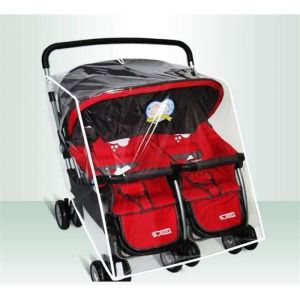 HAOPYOU- Habillage Universel Pluie pour Poussette DoubleHousse de Pluie Protection Habillage Antipluie Poussette Double BSige -