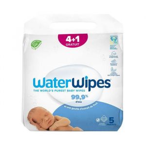 WaterWipes Lingettes Pures Lot de 4 + 1 gratuit