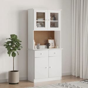 SALE 2025Meuble bas bahut vaisselier - Buffet ALTA blanc 77x35x165 cm - Bois massif de pin3384 Kg 5888