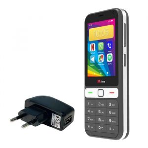 TTfone TT280 T&eacute;l&eacute;phone 4G Dual SIM simple avec Android &eacute;cran 2.8 pouces clavier cam&eacute;ra USB C d&eacute;bloqu&eacute; avec chargeur secteur
