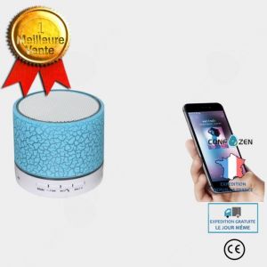 CONFO® Mini enceinte Bluetooth portable avec port clé USB connectée carte TF mp3 son stéréo transmission à distance port jack lumine
