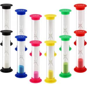 12 sabliers sabliers color&eacute;s 6 modes de chronom&eacute;trage sabliers pour enfants adapt&eacute;s aux &eacute;coles et aux cuisines