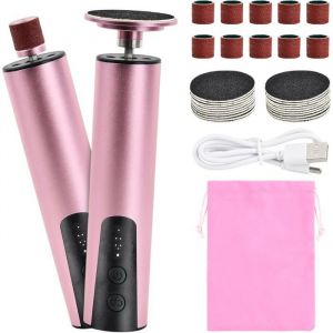 2 en 1 R&acirc;pe Electrique Anti-Callosit&eacute;s pour Les Pieds 6 Vitesses P&eacute;dicure Electrique avec 30 Pads Rempla&ccedil;ables Ponceuse Pied