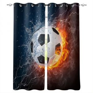 KbF-511 Rideaux de fen&ecirc;tre modernes de stade de Football pour salon chambre &agrave; coucher cuisine d&eacute;coration de Taille:140x110cm
