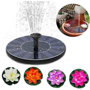 Fontaine solaire pompe à eau solaire flottante 15 W avec 6 buses fontaine solaire extérieure pour décoration de jardin bain