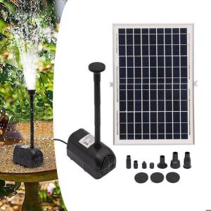Fontaine de Jardin Solaire 10W - Fontaine de Pompe &agrave; Eau Solaire - Petite Fontaine avec Panneau Solaire (Entra&icirc;nement Direct