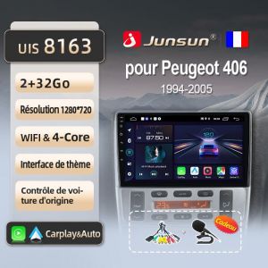 Junsun 2Go 32Go WIFI adaptateur autoradio pour Peugeot 406 1994-2005 accessoire autoradio android voiture carplay GPS