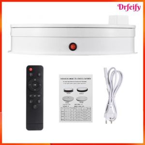 Akozon plateau tournant pour la photographie Pr&eacute;sentoir motoris&eacute; de 30 cm plateau tournant photo accessoires Prise UE blanche