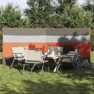 vidaXL Brise-vent de camping gris et orange 340x130 cm imperm&eacute;able brise-vent de plage brise-vent de camping-car 4009659