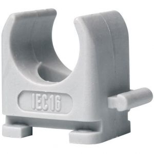 Attache tube en PVC x50 - 20 mm - gris