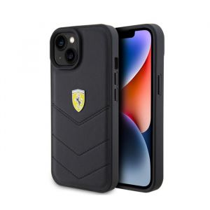 Coque de téléphone - Ferrari - iPhone 15 - Matelassé - Noir - Protection anti-rayures