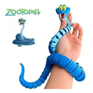 Peluche Figurine Gary Serpent Articul&eacute; Bleu Univers Zootopia 30 cm  &ndash; Jouet Flexible Enfants Adolescents Cadeau Original
