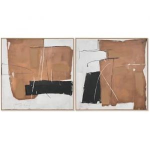 Tableau - HOME ESPRIT - Abstrait urbain - 100 x 100 cm - Multicolore - 2 unités