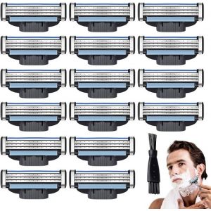 16 Pi&egrave;ces Lames Compatible avec Mach 3Lame Compatible avec GilletteLame Compatible avec Mach 3Lames &agrave; 3 CouchesRasage de