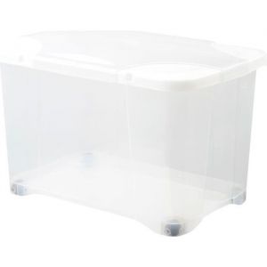 Boîte de rangement - EDA PLASTIQUE - ClipBox 40 L - Naturel - 54 x 36 x 337 cm - Avec roulette