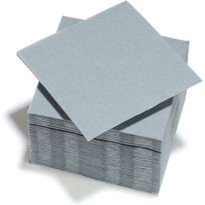 Serviette - Non spécifié - 40 Grandes - Papier aspect Tissu - Couleur gris - Élégance assurée