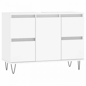 Bonne qualité - Armoire de rangement Armoire de salle de bain et WC - BONNIE - blanc 80x33x60cm - Bois dingénierie DECO M2785118