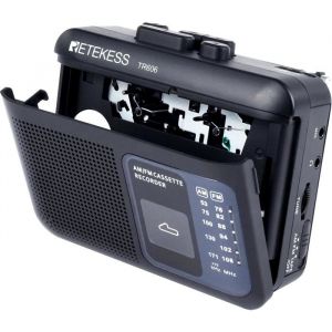 Retekess TR606 Radio Cassette Portable et Enregistreur Poste Radio FM AM Walkman Enregistreur à Cassette Prise Casque 35mmNoir