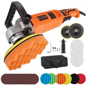 Polisseuse Voiture 1580W Machine &agrave; Polir 7 Vitesses Variables de 500 &agrave; 3300 tr/min Lustreuse Voiture &eacute;lectrique Kit de D&eacute;tail