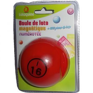 Boule de Loto Magntique Numerotee Rouge Avec 100 Pions Magnetiques