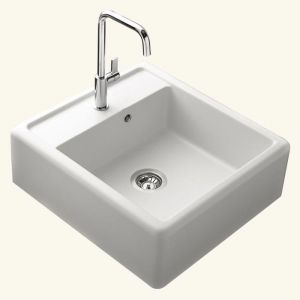 Évier timbre doffice granit blanc cassé Kümbad KIWI - 1 bac 595x630