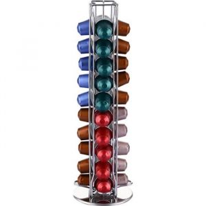 TEMPSA Supports Dosettes 360° Rotatif Porte pour Capsules Café Nespresso Distributeur en Métal Chromé