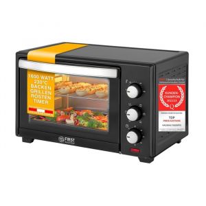 Mini four 30L Four à convection 1600W Minuterie 60 min Porte double Chaleur voûte et sol Grille et Plaque de Four