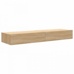 Bon plan Meubles TV avec éclairage LED - 2 pcs - JILI HOT - meubles HiFi Suspendu - chêne sonoma 60x35x155cm - Pour salon