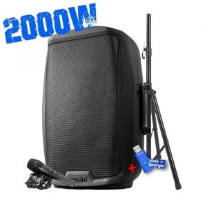 Gemini AS-2115BT-PK, Enceinte sono, Boomer 15", Puissance 2000W, USB SD Bluetooth RADIO FM, TWS, pied, + Clé USB 32G