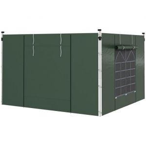 Kiosque - Gazebo Lot De 2 Panneaux Latéraux Pour Tonnelle 3x3 3x6m Fenêtre Velcro Imperméable Oxford Protection Vent Brise-vue Vert