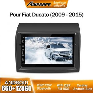 AWESAFE 4G Autoradio Android 13 pour Fiat Ducato Peugeot Boxer 6Go+128Go 7 &eacute;cran Tactile avec Carplay Android Auto